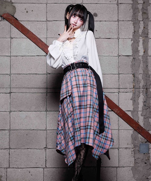 NIBBLE POISON(ニブルポイズン)の「ハートチャームフリルブラウス(シャツ/ブラウス・レディース・ブラック/ピンク/ホワイト・MEDIUM)」の8枚目の写真