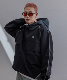 BURNING CAPONE（バーニングカポネ）の「BCラインフードパーカー チャコール（ナイロンジャケット）」