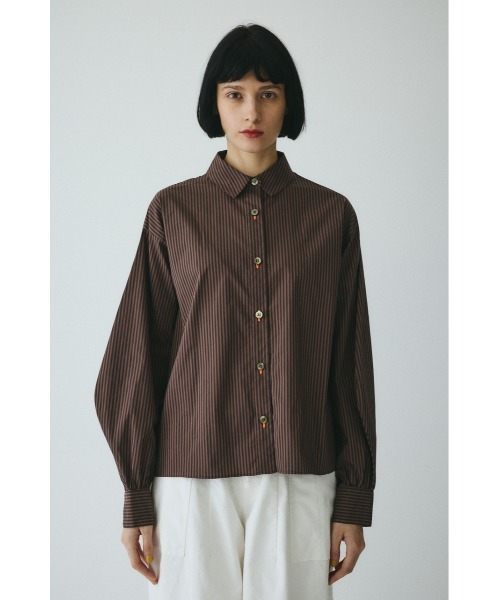 HeRIN.CYE（ヘリンドットサイ）の「Embroidery over shirt　　エンブロイダリーオーバーシャツ（シャツ/ブラウス・レディース・ブラウン系その他/ブルー系その他/ブラック系その他・FREE）」の4枚目の写真