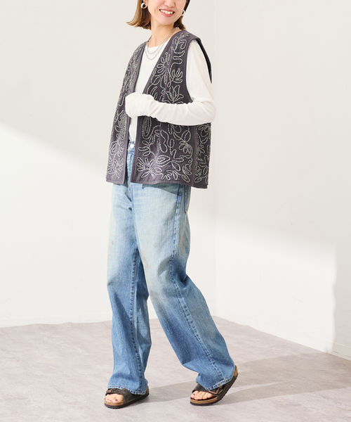 メッシュエンブロイダリーベスト（その他アウター）｜FRAMeWORK