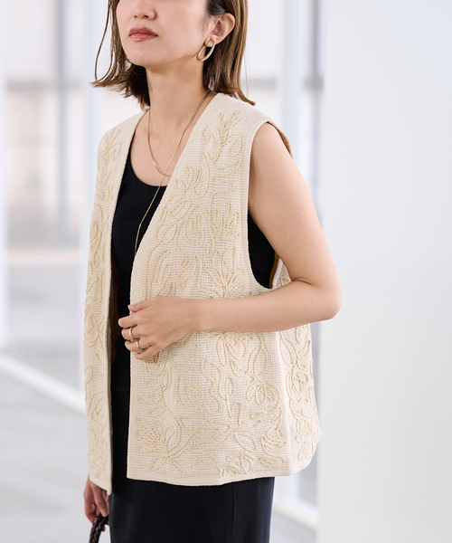 メッシュエンブロイダリーベスト（その他アウター）｜FRAMeWORK