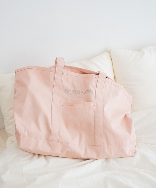 FRUIT OF THE LOOM（フルーツオブザルーム）の「EX CANVAS BIG TOTE BAG / キャンバス素材 ビッグサイズ トートバッグ（トートバッグ・メンズ・ホワイト/ピンク/グリーン/イエロー/グレー・FREE）」の5枚目の写真