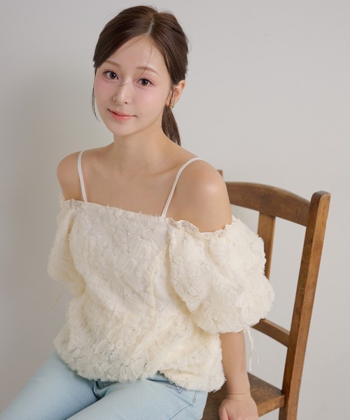 Seemi. byNICECLAUP（ シーミーバイナイスクラップ）の「【Seemi.】セット対応/バルーン袖ブラウス（シャツ/ブラウス・レディース・アイボリー/サックスブルー/ベージュ・FREE）」の2枚目の写真