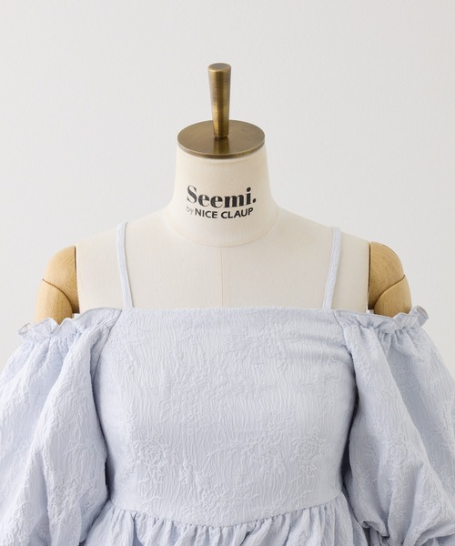 Seemi. byNICECLAUP（ シーミーバイナイスクラップ）の「【Seemi.】セット対応/バルーン袖ブラウス（シャツ/ブラウス・レディース・アイボリー/サックスブルー/ベージュ・FREE）」の4枚目の写真