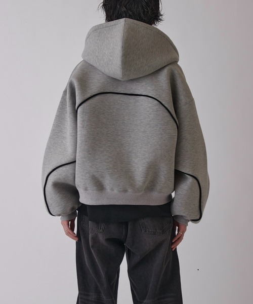 Lui's（ルイス）の「【Neucon】VOLUME PIPING ZIP HOODIE / ボリュームパイピングジップフーディー（パーカー・メンズ・ブラック/グレー/ネイビー・1/2）」の20枚目の写真