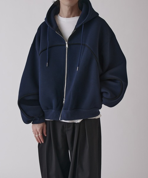 Neucon】VOLUME PIPING ZIP HOODIE / ボリュームパイピングジップ