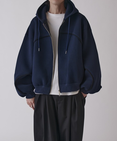 Neucon】VOLUME PIPING ZIP HOODIE / ボリュームパイピングジップ