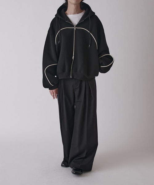 Neucon】VOLUME PIPING ZIP HOODIE / ボリュームパイピングジップ