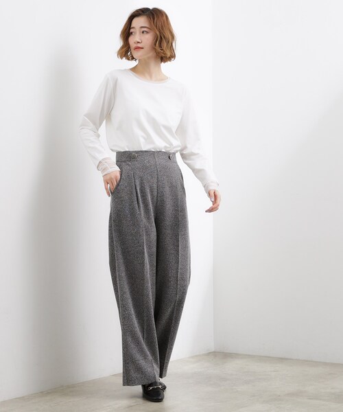 grove（グローブ）の「シアーレイヤードスリーブロンT（Tシャツ/カットソー・レディース・ブラック/ライトベージュ/オフホワイト・01/02/03/04/05）」の6枚目の写真