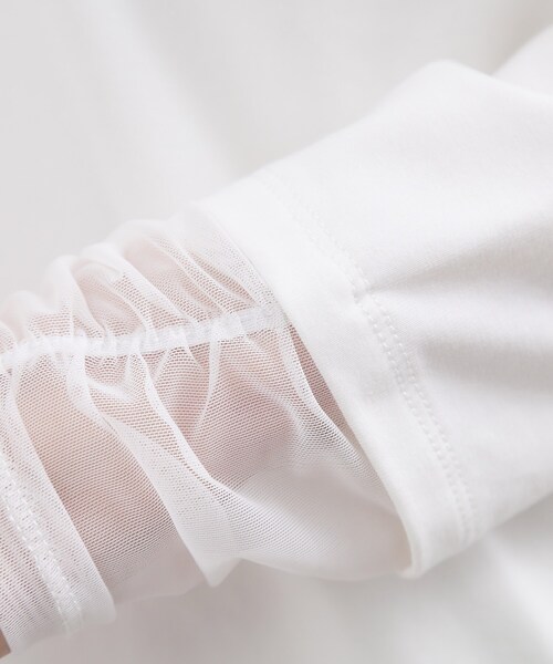 grove（グローブ）の「シアーレイヤードスリーブロンT（Tシャツ/カットソー・レディース・ブラック/ライトベージュ/オフホワイト・01/02/03/04/05）」の7枚目の写真