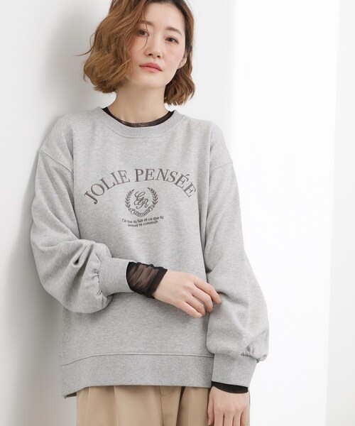 grove（グローブ）の「シアーレイヤードスリーブロンT（Tシャツ/カットソー・レディース・ブラック/ライトベージュ/オフホワイト・01/02/03/04/05）」の9枚目の写真