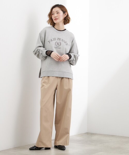 grove（グローブ）の「シアーレイヤードスリーブロンT（Tシャツ/カットソー・レディース・ブラック/ライトベージュ/オフホワイト・01/02/03/04/05）」の10枚目の写真