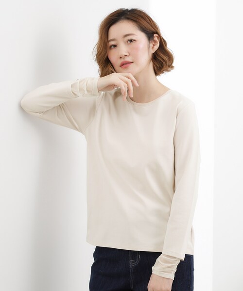 grove（グローブ）の「シアーレイヤードスリーブロンT（Tシャツ/カットソー・レディース・ブラック/ライトベージュ/オフホワイト・01/02/03/04/05）」の13枚目の写真