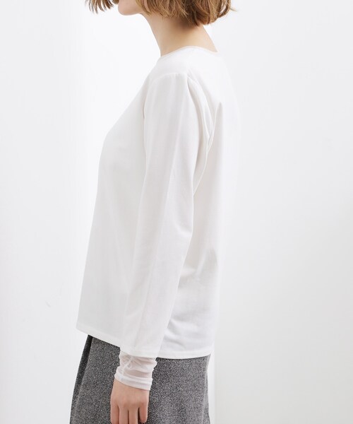 grove（グローブ）の「シアーレイヤードスリーブロンT（Tシャツ/カットソー・レディース・ブラック/ライトベージュ/オフホワイト・01/02/03/04/05）」の17枚目の写真