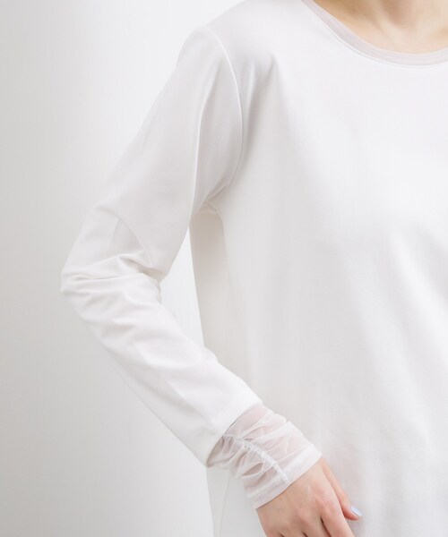 grove（グローブ）の「シアーレイヤードスリーブロンT（Tシャツ/カットソー・レディース・ブラック/ライトベージュ/オフホワイト・01/02/03/04/05）」の20枚目の写真
