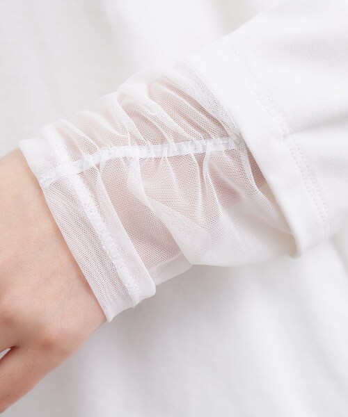 grove（グローブ）の「シアーレイヤードスリーブロンT（Tシャツ/カットソー・レディース・ブラック/ライトベージュ/オフホワイト・01/02/03/04/05）」の21枚目の写真