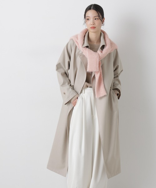 NANO universe（ナノユニバース）の「撥水＆花粉ガード トレンチコート（トレンチコート・レディース・ネイビー/グレー系その他4/ベージュ・FREE）」の4枚目の写真