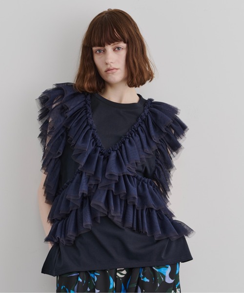 チュールギャザーフリルカットトップス（Tシャツ/カットソー）｜LA
