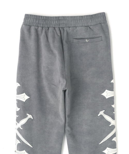 UNKNOWN LONDON(アンノウン・ロンドン)の「UNKNOWNLONDON/アンノウンロンドン/Dagger Cross Leather Patch Baggy Jogger Patns(スウェットパンツ・メンズ・ブラック/グレー・M/S/L)」の9枚目の写真