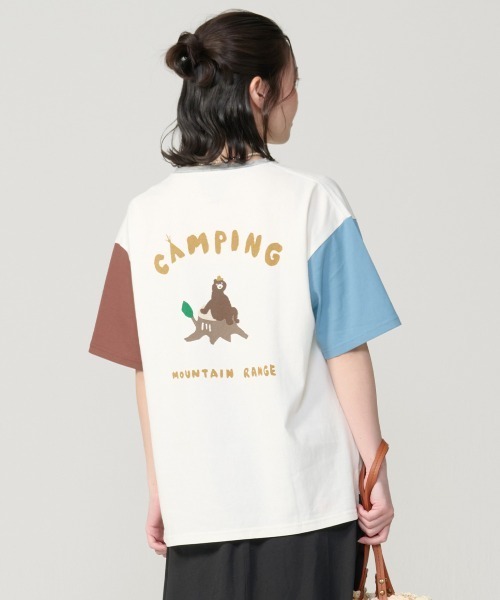 KRIFF MAYER Lady's Collection(クリフメイヤーレディースコレクション)の「【汗染み防止・撥水・吸水速乾・接触冷感】ウェットプロテクトゆるT(切り株)(Tシャツ/カットソー・レディース・ブラック/オフホワイト/カラフル/グレー・LARGE/MEDIUM/SMALL)」の4枚目の写真