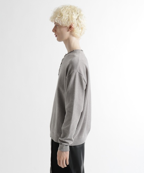 HARE(ハレ)の「ステッチヘンリーネックニットプルオーバー(HARE)(ニット/セーター・メンズ・グレー/ブルー/ブラック・FREE)」の22枚目の写真