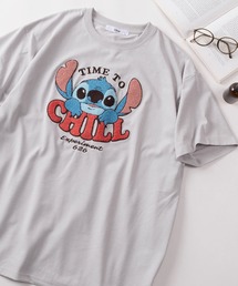 【71】【Disney/ディズニー】ミッキーマウス/ズートピア/ベイマックス/トイストーリー/スティッチ/くまのプーさん サガラ刺繍 ラインストーン クルーネックTシャツ/バックプリント/レディース(S)