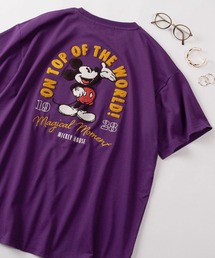 Disney（ディズニー）の「【71】【Disney/ディズニー】ミッキーマウス/ズートピア/ベイマックス/トイストーリー/スティッチ/くまのプーさん サガラ刺繍 クルーネックTシャツ/バックプリント/レディース（S）（Tシャツ/カットソー）」