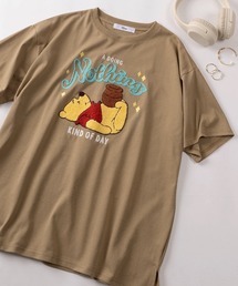 Disney（ディズニー）の「【71】【Disney/ディズニー】ミッキーマウス/ズートピア/ベイマックス/トイストーリー/スティッチ/くまのプーさん サガラ刺繍 ラインストーン クルーネックTシャツ/バックプリント/レディース（S）（Tシャツ/カットソー）」