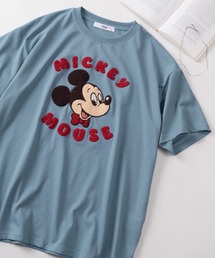 make a ray!（メイク ア レイ！）の「【71】【Disney/ディズニー】ミッキーマウス/ズートピア/ベイマックス/トイストーリー/スティッチ/くまのプーさん サガラ刺繍 ラインストーン クルーネックTシャツ/バックプリント/レディース（S）（Tシャツ/カットソー）」