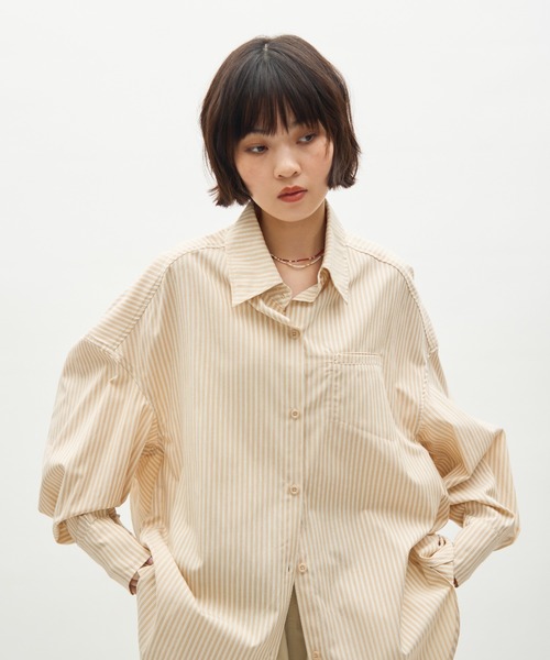 full/fill.(フルフィル)の「natural over shirt / ナチュラルオーバーシャツ(シャツ/ブラウス・レディース・ピンク/ホワイト/ベージュ/ブルー/アイボリー/ブラック/ブラウン・FREE)」の5枚目の写真