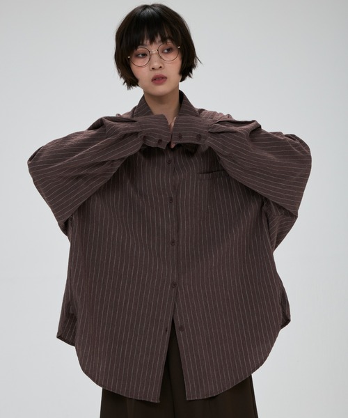full/fill.(フルフィル)の「natural over shirt / ナチュラルオーバーシャツ(シャツ/ブラウス・レディース・ピンク/ホワイト/ベージュ/ブルー/アイボリー/ブラック/ブラウン・FREE)」の4枚目の写真