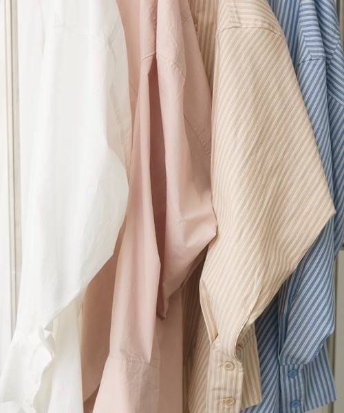 full/fill.(フルフィル)の「natural over shirt / ナチュラルオーバーシャツ(シャツ/ブラウス・レディース・ピンク/ホワイト/ベージュ/ブルー/アイボリー/ブラック/ブラウン・FREE)」の9枚目の写真