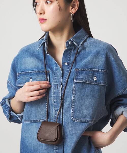 green label relaxing（グリーンレーベルリラクシング）の「フラップ ポーチネックレス（ネックレス・レディース・ダークブラウン/ブラック・FREE）」の11枚目の写真