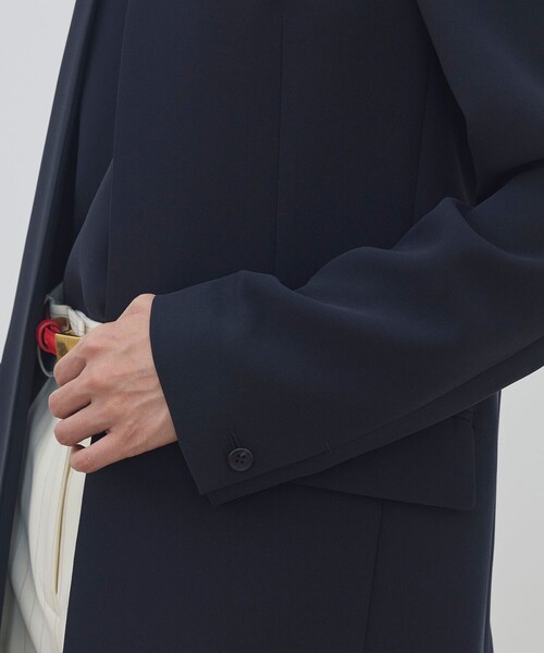 DES PRES（デ・プレ）の「ライトダブルクロス ノーカラージャケット（ノーカラージャケット・レディース・ネイビー/ホワイト/ブラック・34/36）」の10枚目の写真