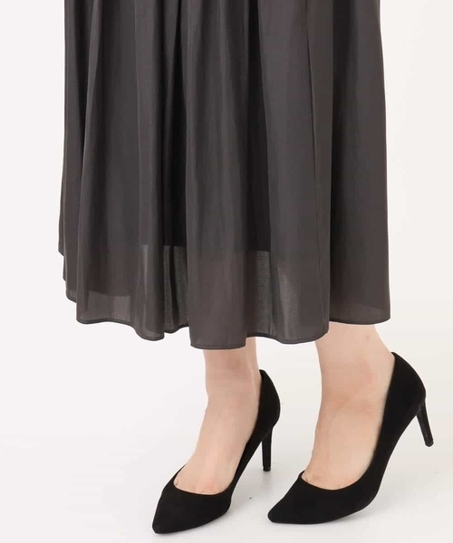 MK MICHEL KLEIN（エムケーミッシェルクラン）の「[瞬美シリーズ/UVカット/洗える]サテンプリーツスカート（スカート・レディース・パープル/ベージュ/ダークグレー・38）」の12枚目の写真
