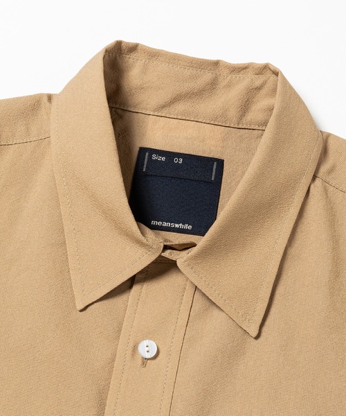 meanswhile(ミーンズワイル)の「Breathable Side Slit S/S SH(シャツ/ブラウス・メンズ・ブラック/ベージュ・1(S))」の9枚目の写真