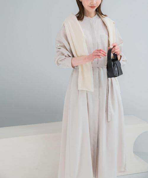 URBAN RESEARCH ROSSO WOMEN（アーバンリサーチ　ロッソ）の「ウォッシャブルリネンライクシャツワンピース（ワンピース・レディース・ネイビー/ミント/ライトベージュ・FREE）」の18枚目の写真