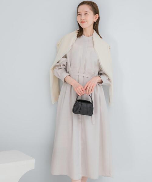 URBAN RESEARCH ROSSO WOMEN（アーバンリサーチ　ロッソ）の「ウォッシャブルリネンライクシャツワンピース（ワンピース・レディース・ネイビー/ミント/ライトベージュ・FREE）」の19枚目の写真