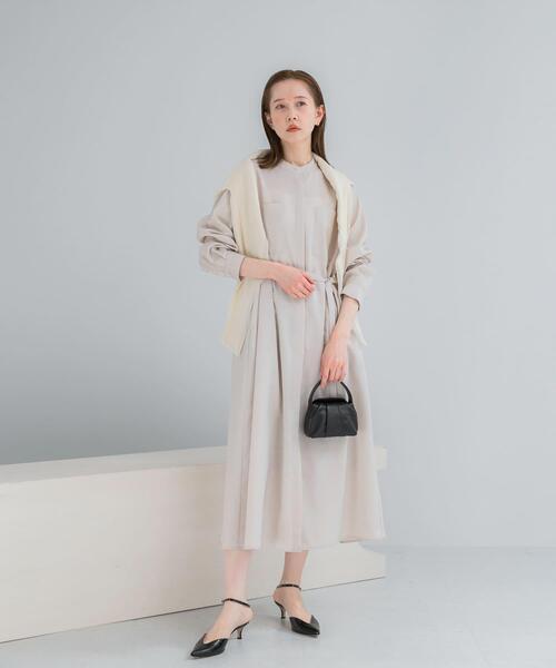 URBAN RESEARCH ROSSO WOMEN（アーバンリサーチ　ロッソ）の「ウォッシャブルリネンライクシャツワンピース（ワンピース・レディース・ネイビー/ミント/ライトベージュ・FREE）」の20枚目の写真