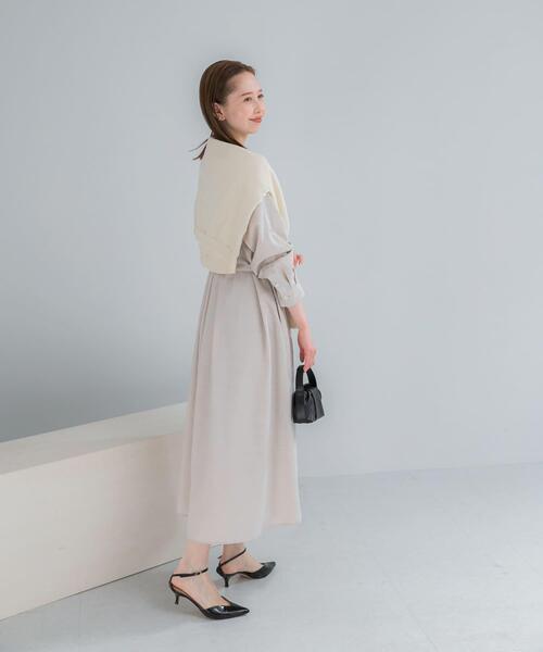 URBAN RESEARCH ROSSO WOMEN（アーバンリサーチ　ロッソ）の「ウォッシャブルリネンライクシャツワンピース（ワンピース・レディース・ネイビー/ミント/ライトベージュ・FREE）」の21枚目の写真