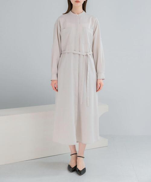 URBAN RESEARCH ROSSO WOMEN（アーバンリサーチ　ロッソ）の「ウォッシャブルリネンライクシャツワンピース（ワンピース・レディース・ネイビー/ミント/ライトベージュ・FREE）」の22枚目の写真