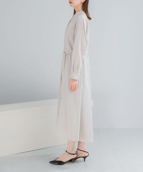 URBAN RESEARCH ROSSO WOMEN（アーバンリサーチ　ロッソ）の「ウォッシャブルリネンライクシャツワンピース（ワンピース・レディース・ネイビー/ミント/ライトベージュ・FREE）」の9枚目の写真