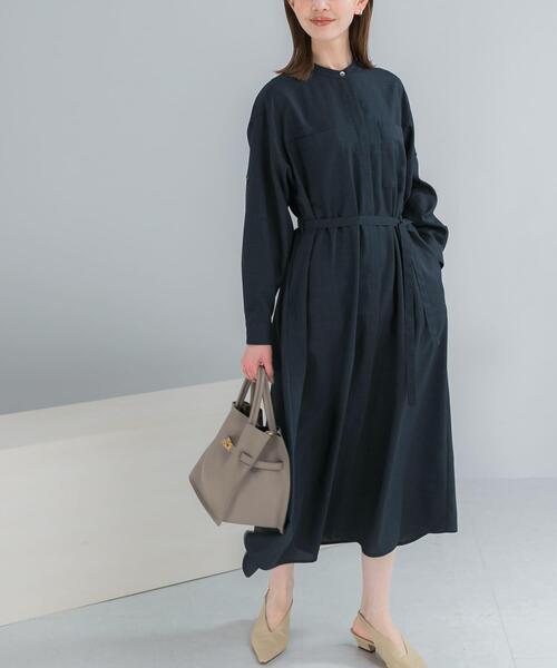 URBAN RESEARCH ROSSO WOMEN（アーバンリサーチ　ロッソ）の「ウォッシャブルリネンライクシャツワンピース（ワンピース・レディース・ネイビー/ミント/ライトベージュ・FREE）」の6枚目の写真