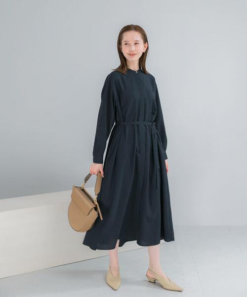 URBAN RESEARCH ROSSO WOMEN（アーバンリサーチ　ロッソ）の「ウォッシャブルリネンライクシャツワンピース（ワンピース・レディース・ネイビー/ミント/ライトベージュ・FREE）」の8枚目の写真