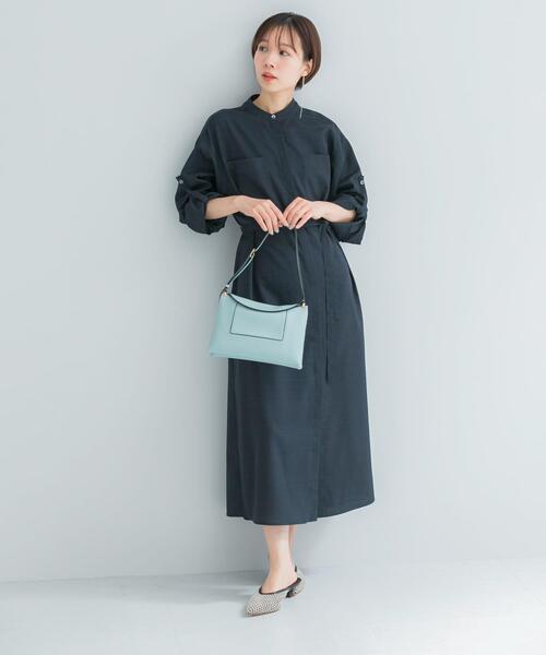 URBAN RESEARCH ROSSO WOMEN（アーバンリサーチ　ロッソ）の「ウォッシャブルリネンライクシャツワンピース（ワンピース・レディース・ネイビー/ミント/ライトベージュ・FREE）」の10枚目の写真