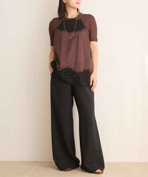 IENA LA BOUCLE(イエナラブークル)の「《追加2/洗濯機洗い可》IENA LA BOUCLE ポリエステルトロイージーパンツ(その他パンツ・レディース・ベージュ/ブラック・40/34/38/36)」の12枚目の写真