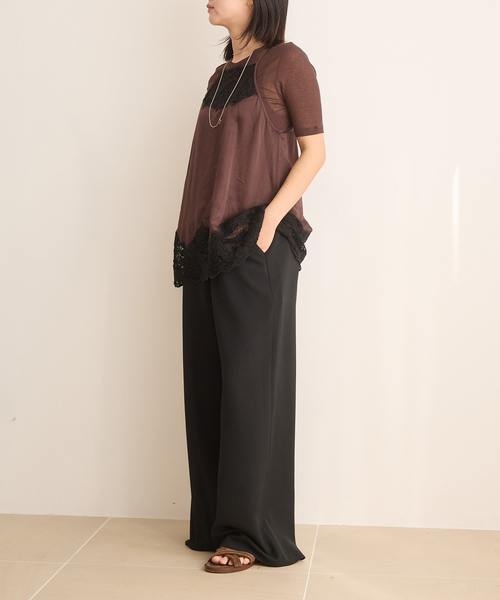 IENA LA BOUCLE(イエナラブークル)の「《追加2/洗濯機洗い可》IENA LA BOUCLE ポリエステルトロイージーパンツ(その他パンツ・レディース・ベージュ/ブラック・40/34/38/36)」の13枚目の写真
