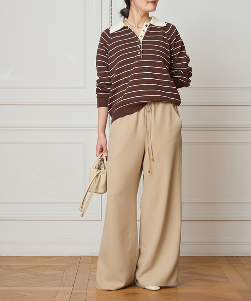 IENA LA BOUCLE(イエナラブークル)の「《追加2/洗濯機洗い可》IENA LA BOUCLE ポリエステルトロイージーパンツ(その他パンツ・レディース・ベージュ/ブラック・40/34/38/36)」の20枚目の写真