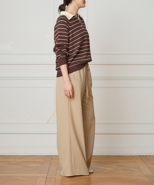 IENA LA BOUCLE(イエナラブークル)の「《追加2/洗濯機洗い可》IENA LA BOUCLE ポリエステルトロイージーパンツ(その他パンツ・レディース・ベージュ/ブラック・40/34/38/36)」の3枚目の写真