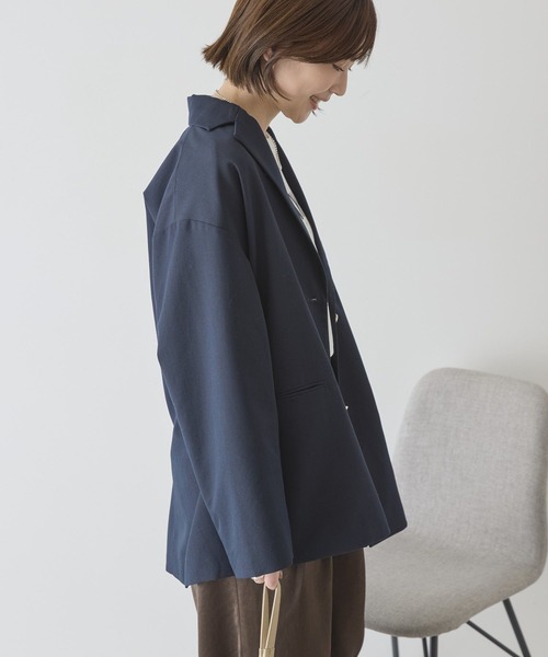 AMERICAN HOLIC（アメリカンホリック）の「オーバーサイズテーラージャケット（テーラードジャケット・レディース・グレー系その他2/ネイビー・FREE）」の5枚目の写真